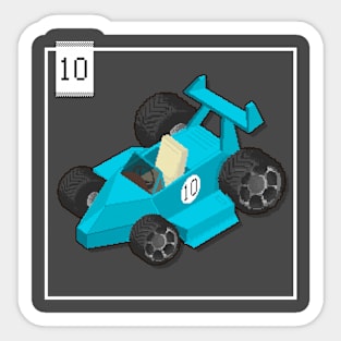 10 - Pixel Cars - Little Cyan Sticker